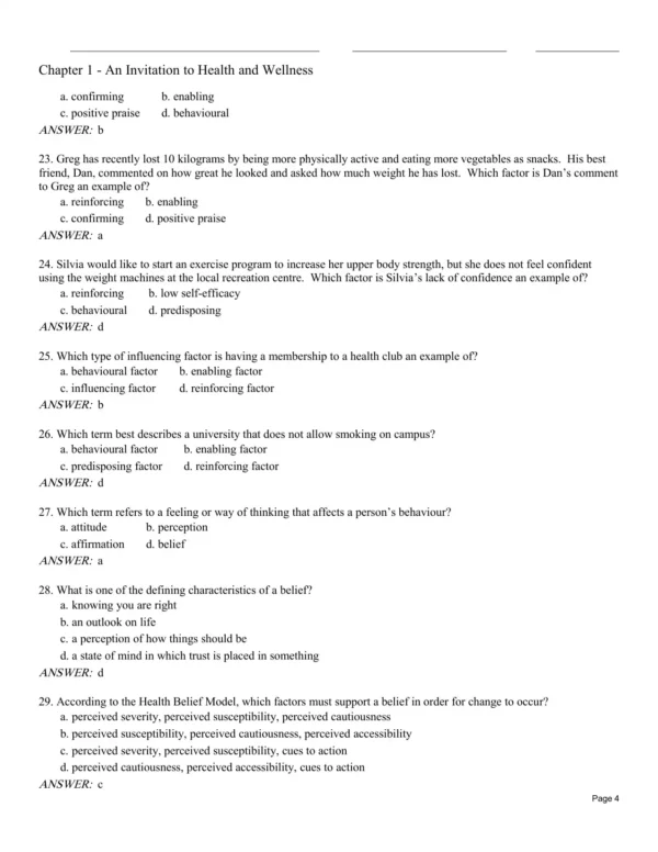 Test Bank For An Invitation To Health Pdf