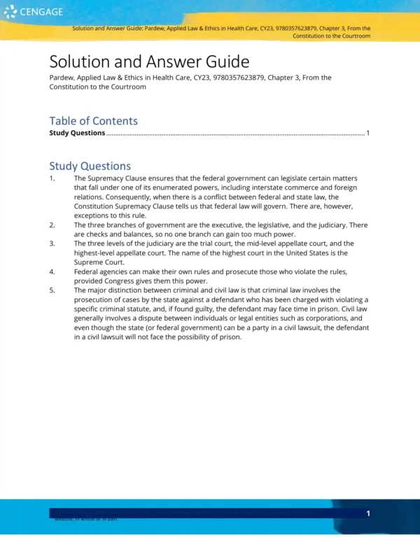 Applied Law and Ethics Health Care SOLUTION MANUAL