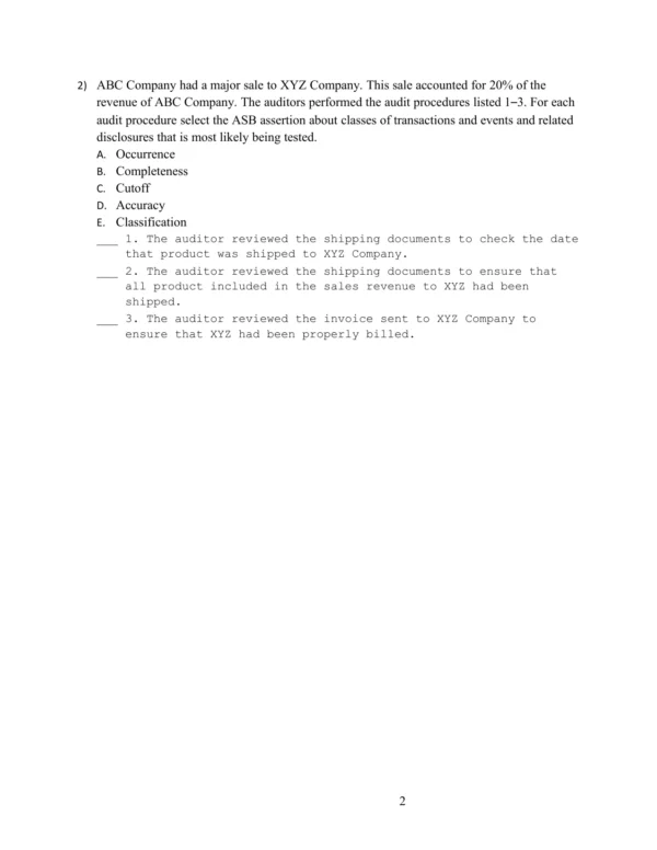 Auditing and Assurance Services Test Bank