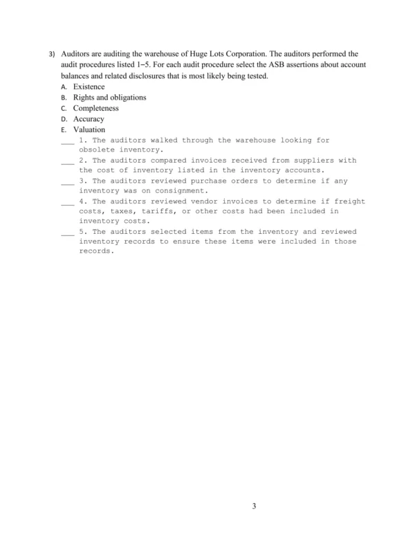 Auditing and Assurance Services Test Bank