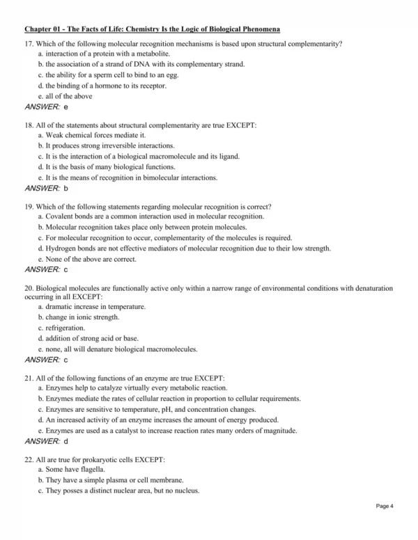 Biochemistry Test Bank