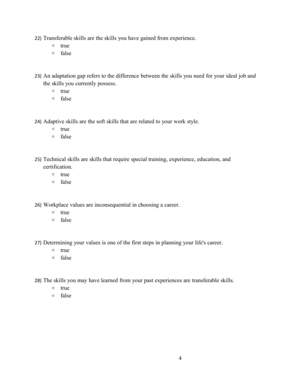 Career Achievement 4th Edition Test Bank