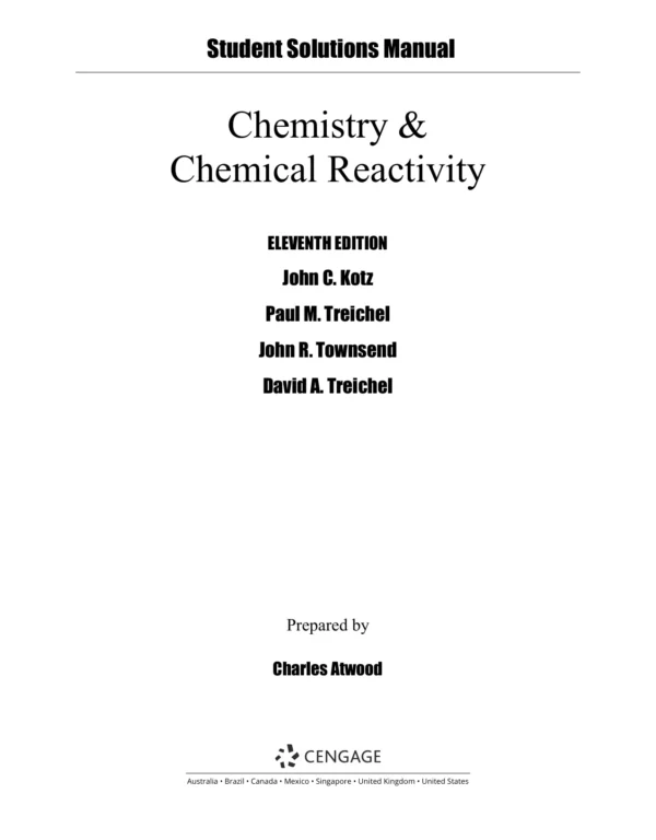 Chemistry and Chemical Reactivity, 11th Edition John C. Kotz Solution