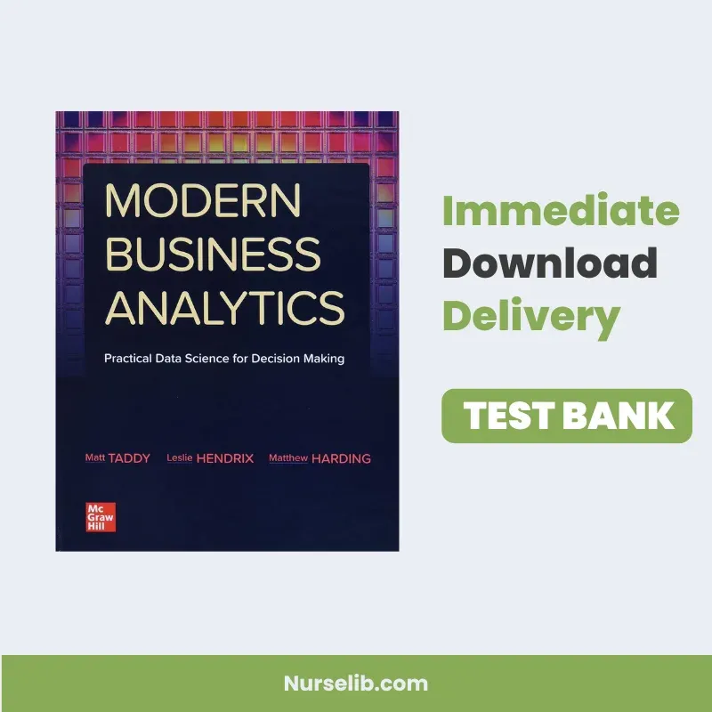 Modern Business Analytics Matt Taddy Test Bank