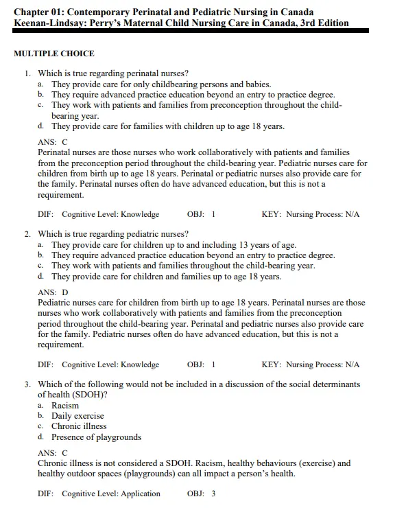 Accompany Maternal Child Nursing Care, Third Canadian Edition, 3rd Editionby Lisa Keenan-Lindsay Test Bank