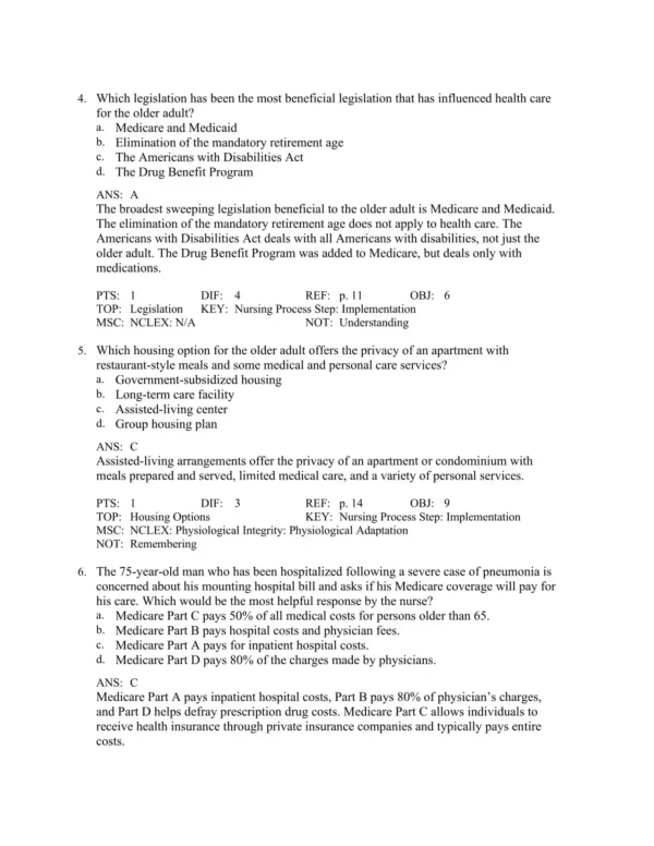 Basic Geriatric Nursing Geriatric nursing exam preparation materials with diverse question types for comprehensive review and practice