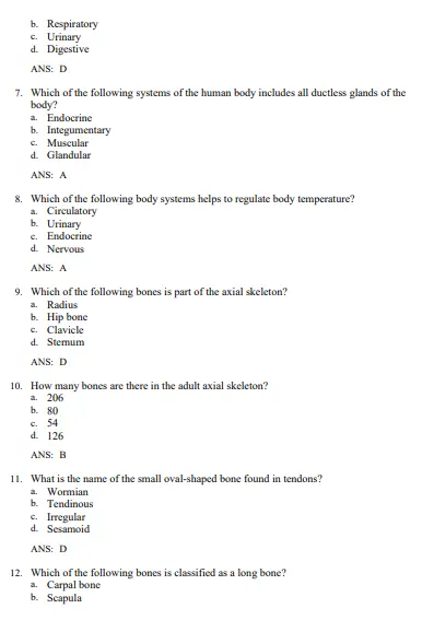Bontrager's Textbook of Radiographic 2 Detailed answer rationales explaining correct radiographic positioning responses and anatomical relationships