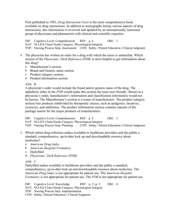 Clayton's Basic Pharmacology for Nurses, 18th Edition by Michelle Willihnganz Test Bank_Page2.webp-002 Detailed pharmacology answer rationales with nursing considerations and drug effects explanations