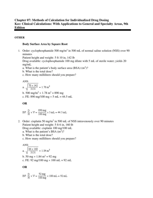 NCLEX-style multiple choice dosage calculation questions for nursing students with answer options