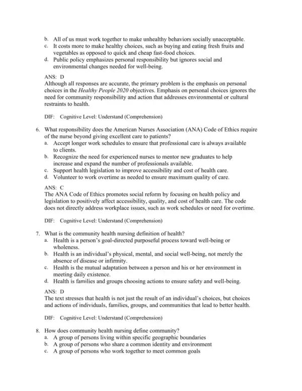 Community Public Health Nursing, 8th Edition by Mary A. Nies Test Bank_Page3.webp-003 Chapter-by-chapter public health nursing exam questions organized by topic and health promotion focus