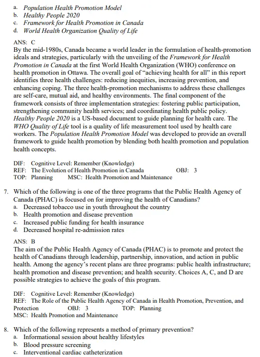 Edelman and Kudzma's 3 Chapter-based nursing exam questions organized by health promotion and lifespan development topics