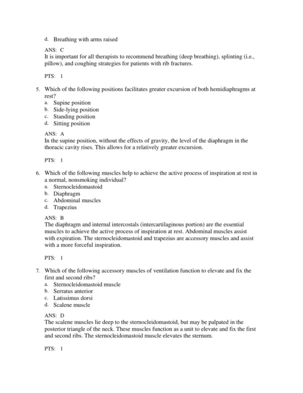 Essentials_of_Cardiopulmonary_Physical_Therapy_4th_Edition_Ellen_Hillegass_Test_Bank_p002 Detailed answer rationales explaining cardiopulmonary physical therapy interventions and evidence-based care