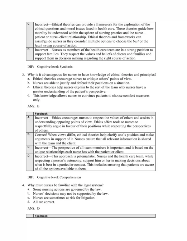 Ethical & Legal Issues in Canadian Nursing 4th Edition Margaret Keating Test Bank_Page2.webp-02 Detailed answer rationales explaining correct responses for legal and ethical nursing exam questions