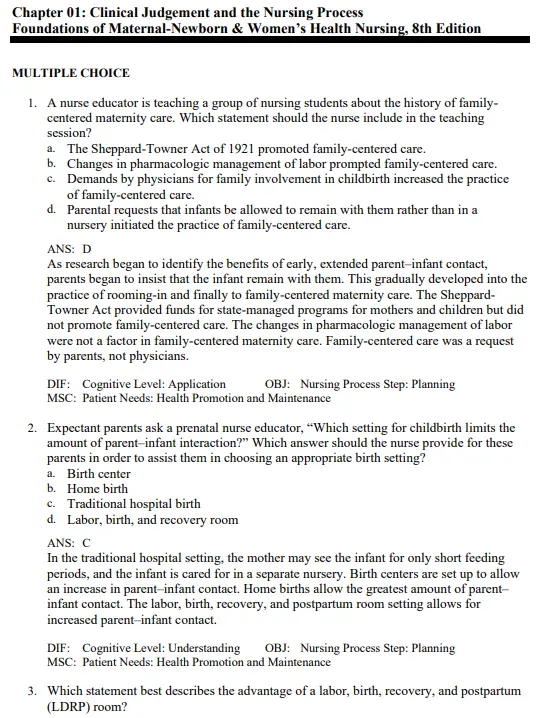 Foundations of Maternal-Newborn 1 NCLEX-style multiple choice maternal and newborn nursing practice questions with clinical scenarios