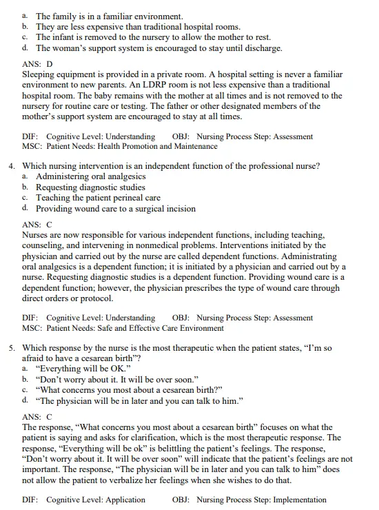 Foundations of Maternal-Newborn 2 Detailed answer rationales explaining correct responses for maternal and newborn nursing exam questions