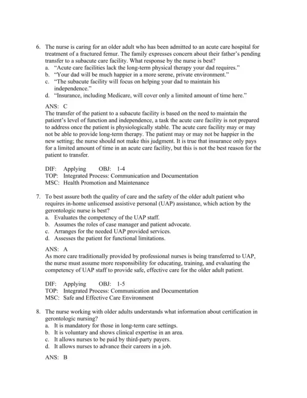 Gerontologic Nursing, 6th Edition by Sue E. Meiner Test Bank_Page3.webp-003 Chapter-based question organization covering all topics in gerontologic nursing for systematic review