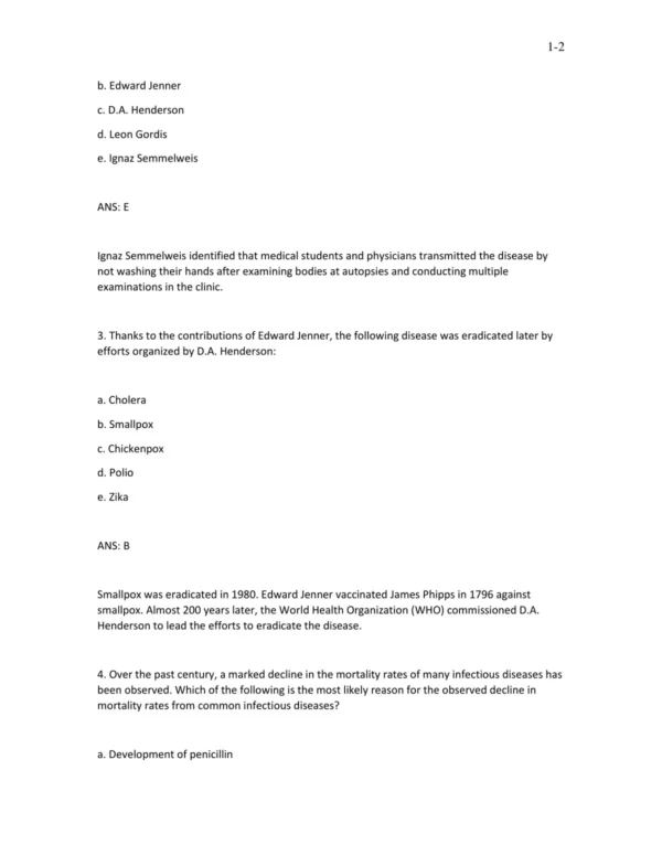 Gordis_Epidemiology_6th_Edition_by_David_D_Celentano_Test_Bank_p002 Detailed epidemiology answer rationales explaining correct responses and statistical reasoning for public health exams