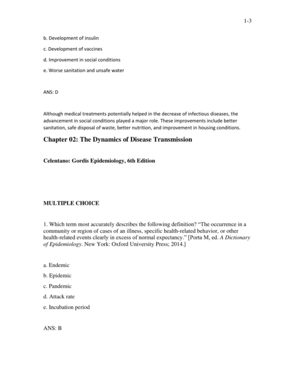 Gordis_Epidemiology_6th_Edition_by_David_D_Celentano_Test_Bank_p003 Chapter-by-chapter epidemiology test questions organized by key topics in public health and disease prevention