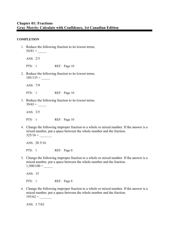 Gray Morris Calculate with Confidence, First Canadian Edition Test Bank_Page1.webp-001 Multiple choice dosage calculation and medication conversion questions for nursing students