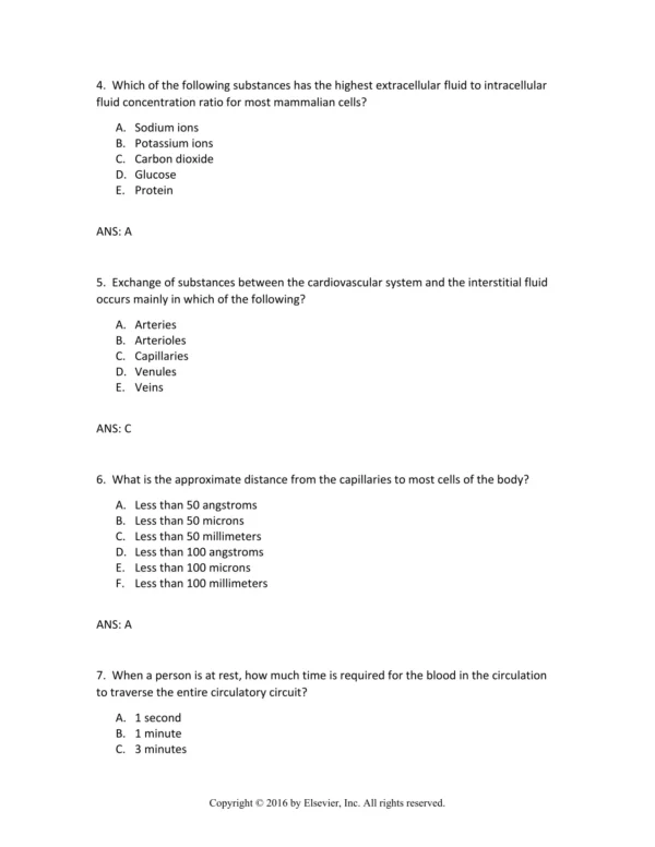 Guyton & Hall Textbook of Medical Physiology, 13th Edition by John E. Hall Test Bank_Page3.webp-003 Chapter-based medical physiology exam questions covering all major systems and processes