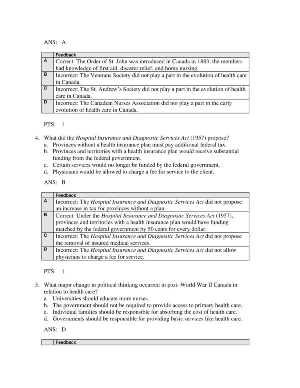 Health_and_Health_Care_Delivery_in_Canada_3rd_Edition_by_Valerie_D_p002 Detailed answer explanations for healthcare system and policy-related nursing exam questions