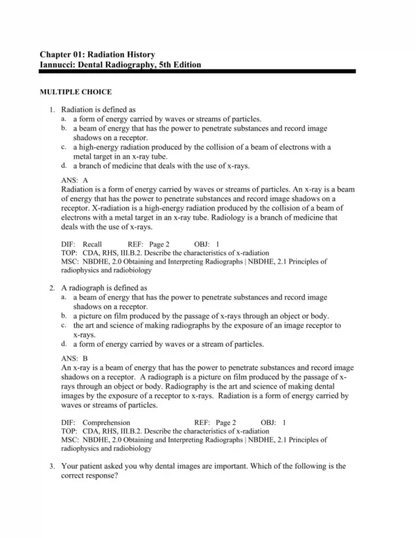 Multiple choice dental radiography practice questions focusing on imaging techniques and exposure principles
