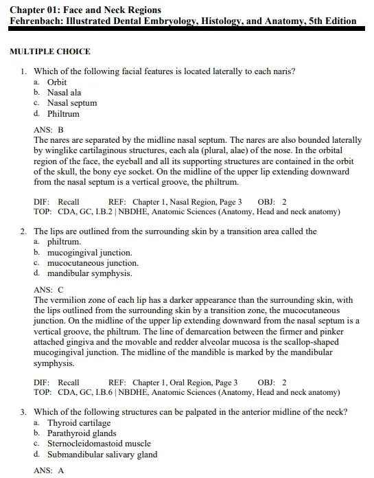 Illustrated Dental Embryology 1 Multiple choice dental anatomy practice questions covering oral tissues, structures, and development