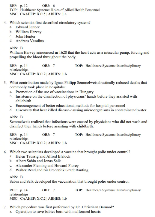 Detailed answer rationales explaining correct responses for clinical medical assistant exam preparation