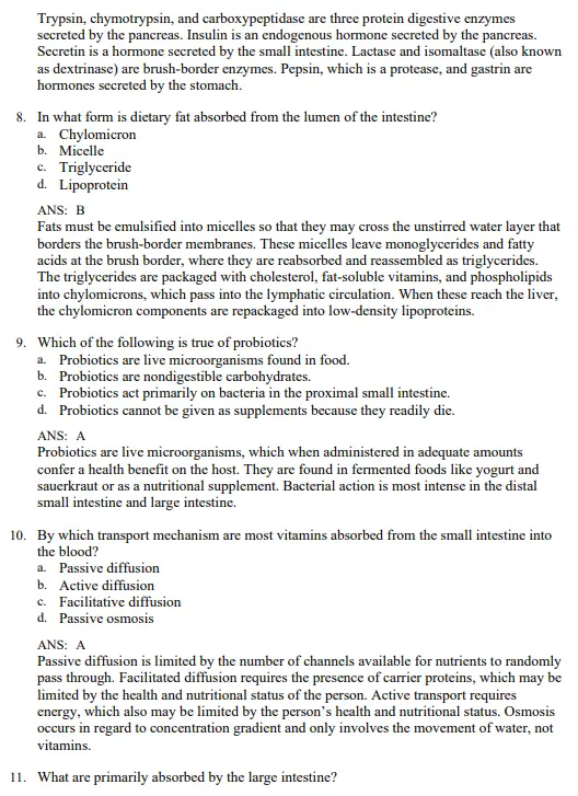 Krause and Mahan’s Food and the Nutrition Care Process 3 NCLEX-style multiple choice nutrition and dietetics practice questions with clinical applications