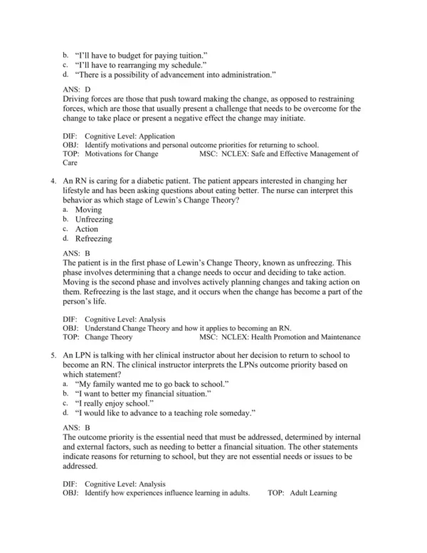 LPN to RN Transitions 5th Edition Lora Claywell Test Bank_Page2.webp-002 Detailed nursing answer rationales explaining correct responses and clinical reasoning concepts