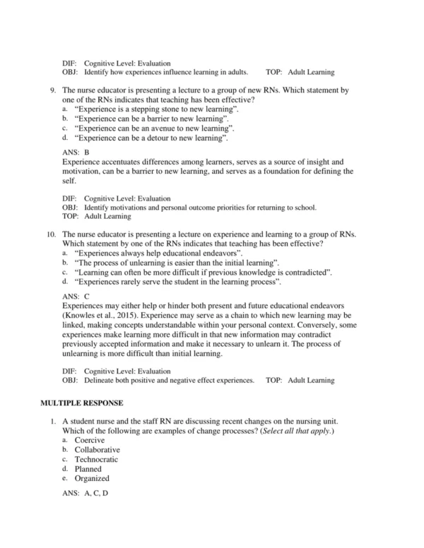 LPN_to_RN_Transitions_4th_Edition_by_Lora_Claywell_Test_Bank_p004 Nursing exam preparation materials with leadership and clinical decision-making practice questions