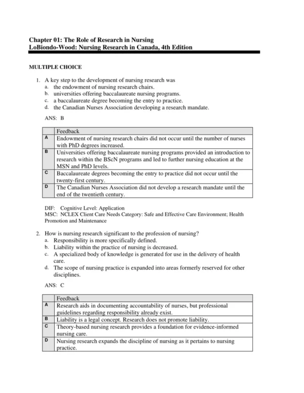 LoBiondo-Wood_Nursing_Research_in_Canada_4th_Edition_Test_Bank_p001 NCLEX-style multiple choice nursing research practice questions from Canada edition materials