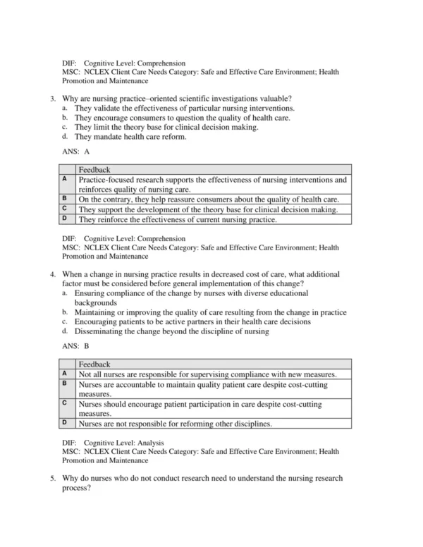LoBiondo-Wood_Nursing_Research_in_Canada_4th_Edition_Test_Bank_p002 Detailed nursing research answer rationales explaining correct responses and methodology concepts