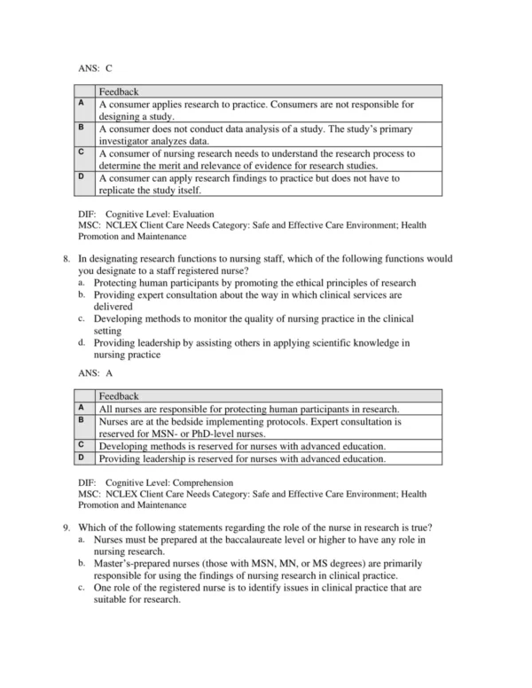 LoBiondo-Wood_Nursing_Research_in_Canada_4th_Edition_Test_Bank_p004 Nursing research study materials with exam practice questions for evidence-based learning and concept mastery