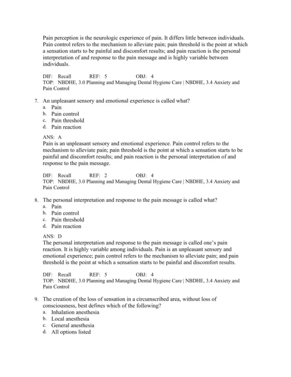 Local Anesthesia for the Dental Hygienist 3rd Edition Demetra Logothetis Test Bank_Page3.webp-003 Chapter-based anesthesia exam questions organized for systematic study and review