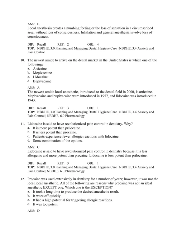 Local Anesthesia for the Dental Hygienist 3rd Edition Demetra Logothetis Test Bank_Page4.webp-004 Dental hygiene exam preparation materials featuring clinical scenarios and anesthesia study questions