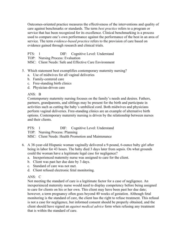 Maternity and Women's Health Care, 12th Edition by Deitra Leonard Lowdermilk Test Bank_Page3.webp-003 Chapter-based maternity nursing exam questions organized for systematic study and comprehensive review