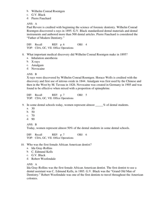 Modern_Dental_Assisting_12th_Edition_by_Doni_L_p003 Chapter-based dental assisting test questions organized by topic for structured exam review