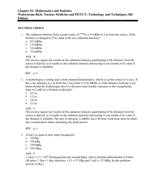 NCLEX-style nuclear medicine multiple choice practice questions with answer options