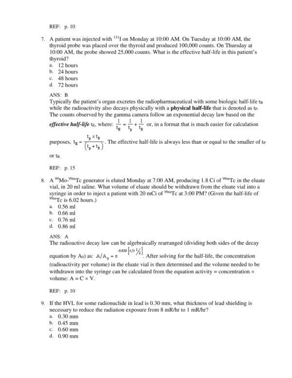 Chapter-based nuclear medicine and PETCT exam questions organized for systematic study