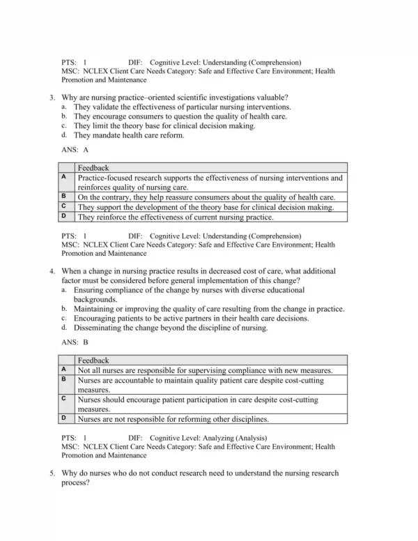 Nursing Research in Canada, 5th Editionby Mina Singh Test Bank_Page2.webp-002 Detailed nursing research answer rationales explaining correct responses and evidence-based reasoning