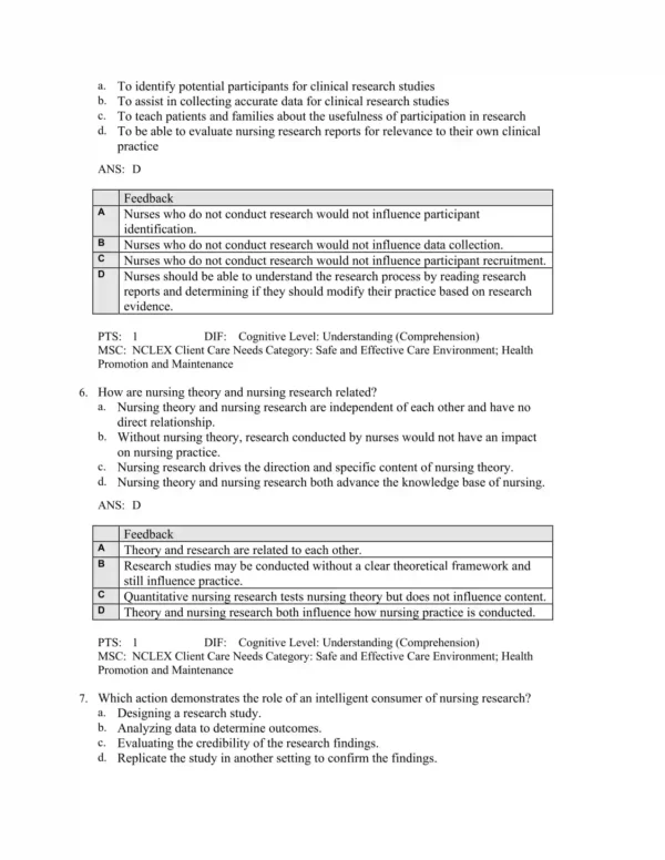 Nursing Research in Canada, 5th Editionby Mina Singh Test Bank_Page3.webp-003 Chapter-based nursing research exam questions covering study design, analysis, and ethics