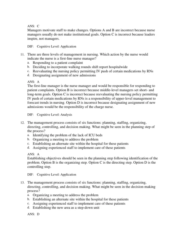 NCLEX-style multiple choice nursing management practice questions on delegation and prioritization