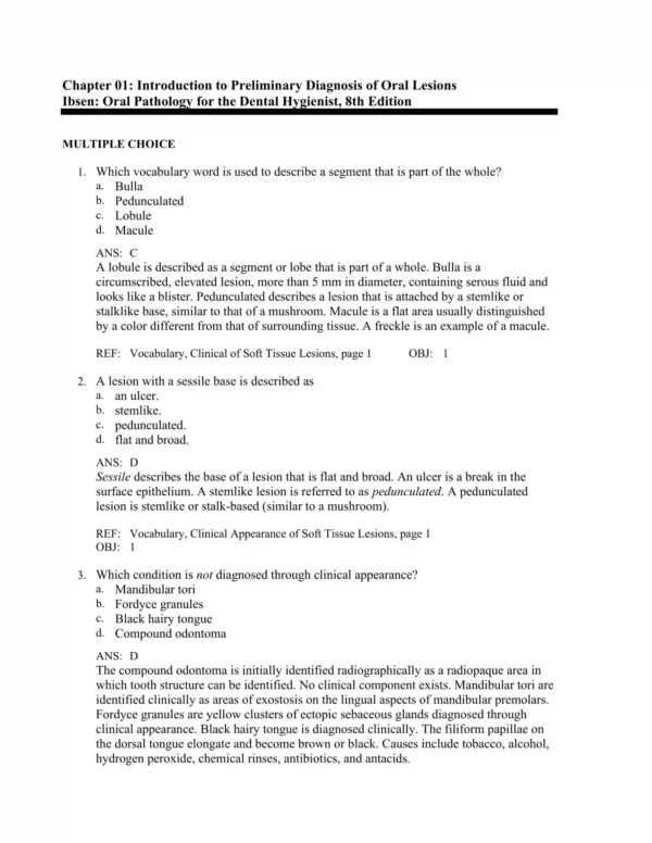 Oral Pathology for the Dental Hygienist 8th Edition Olga Ibsen Test Bank_Page1.webp-001 Oral Pathology for the Dental Hygienist 8th Edition test bank by Olga Ibsen complete study resource