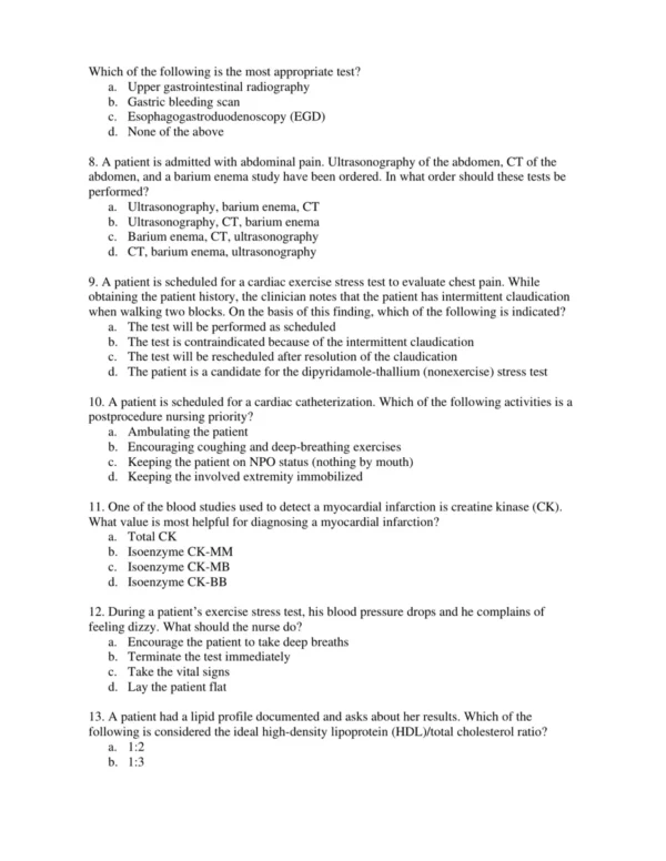 Pagana_Mosby_s_Canadian_Manual_of_Diagnostic_and_Laboratory_Tests_2nd_Canadian_Edition_Test_Bank_p002 Comprehensive question bank covering all diagnostic and laboratory tests organized by chapter