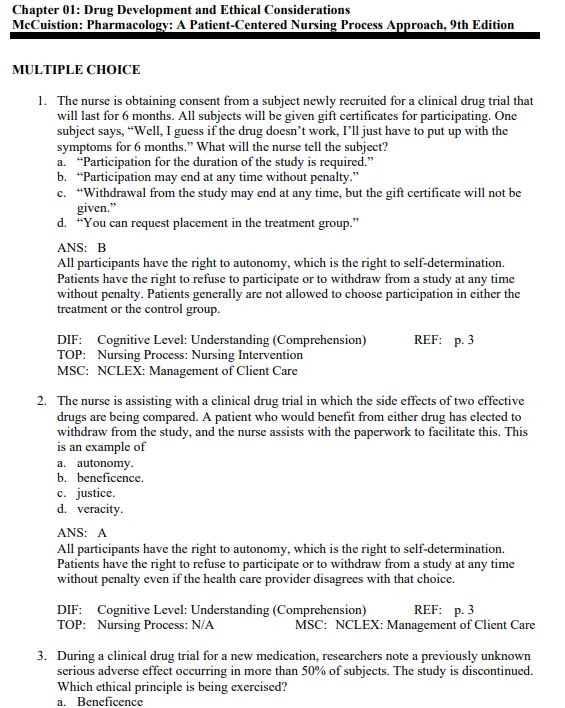 Pharmacology A Patient-Centered Nursing 1 Multiple choice pharmacology practice questions covering drug classifications and dosage calculations for nursing students