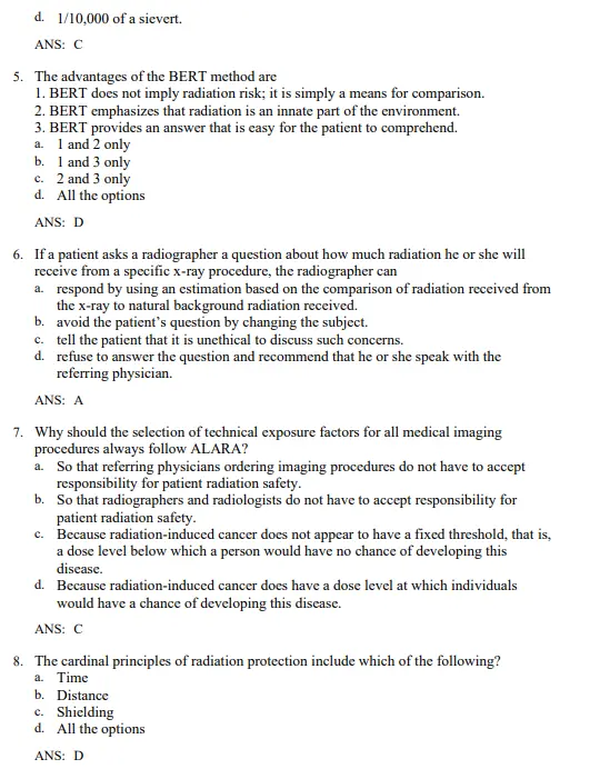 Radiation Protection in Medical 2 Test Bank For Radiation Protection in Medical Radiography 9th Edition Sherer