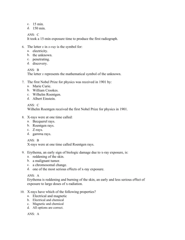 Radiographic Imaging and Exposure, 6th Editionby Terri L. Fauber Test Bank_Page2.webp-002 Chapter-based radiographic imaging and exposure exam questions organized by content areas for systematic review