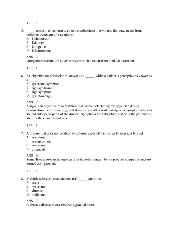 Chapter-based pathology exam questions organized by system and disease type for structured review