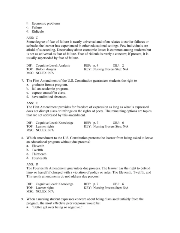 Success in Practical Vocational Nursing, 10th Edition by Lisa Carroll Test Bank_Page3.webp-003 Vocational nursing exam preparation materials with comprehensive question types and study guide support